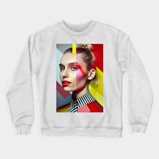 Modern pop art style woman portrait Crewneck Sweatshirt